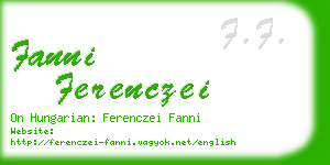 fanni ferenczei business card